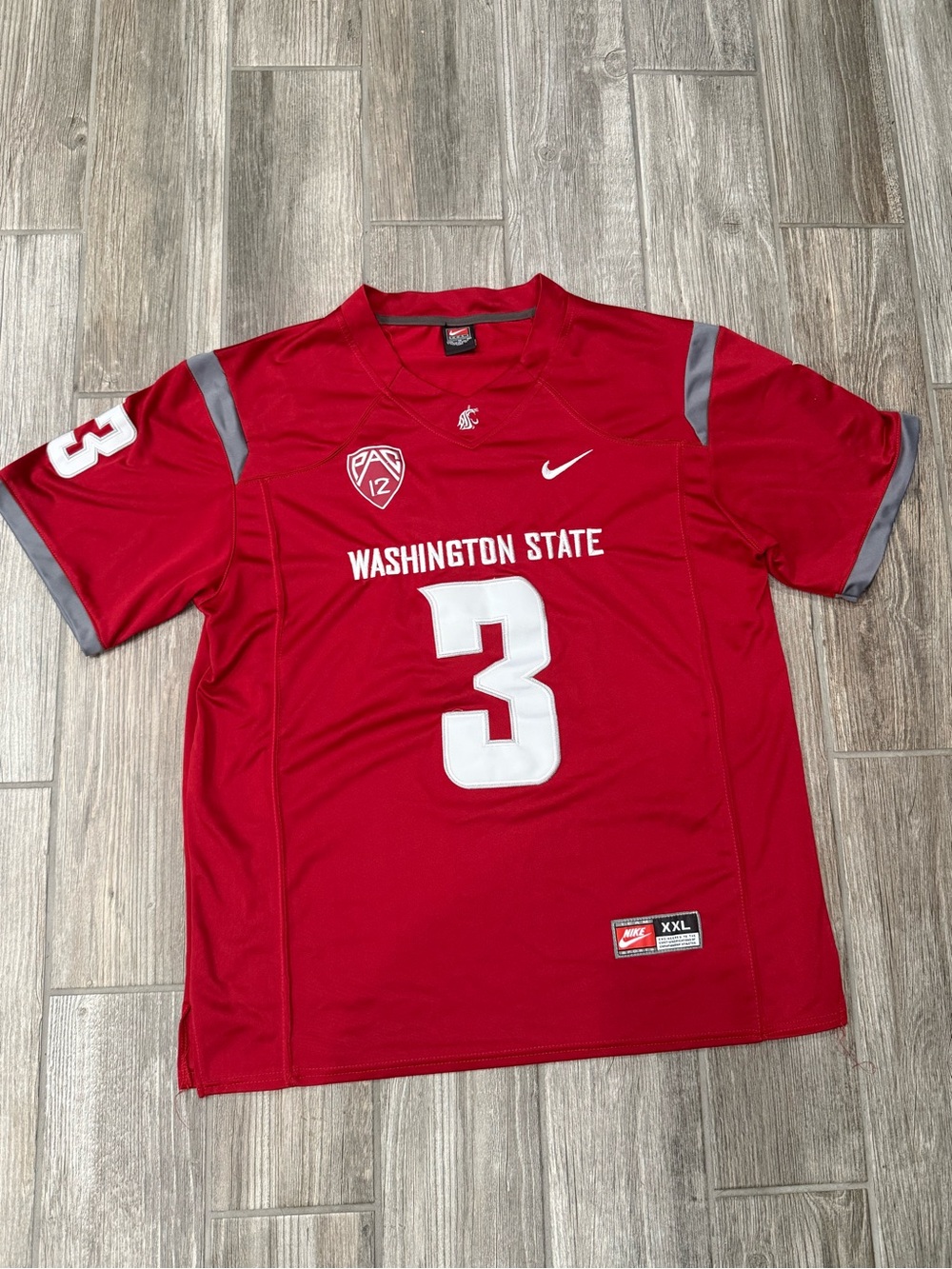 Washington State Cougars #3 Tyler Hilinski Football Jersey Red Grey WSU Mens XXL